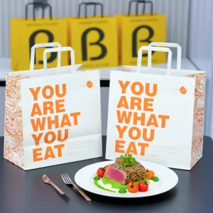 Eco-friendly Kraft Paper Takeout Bags