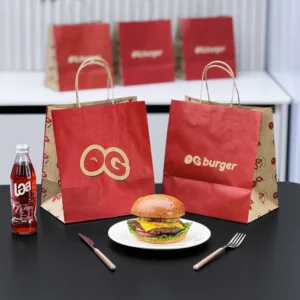 Eco-friendly Kraft Paper Takeaway Bags