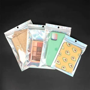 Customizable Holographic Zipper Bags