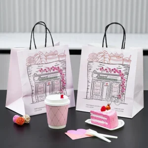 Eco-friendly Kraft Paper Takeaway Bags