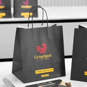 Eco-friendly Kraft Paper Takeaway Bags