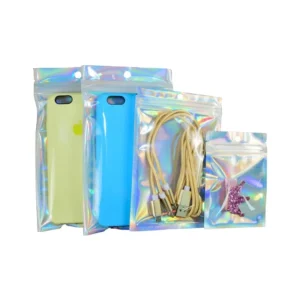Holographic Recyclable Jewelry Zipper Bags
