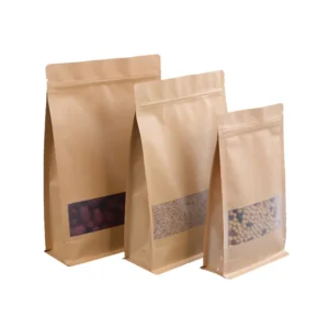 White Kraft Paper Food Pouch with Zipper