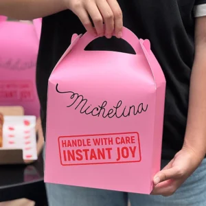 Customizable Cardboard Dessert Boxes with Handle