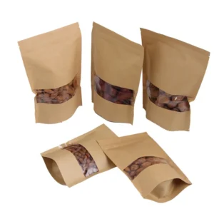 Kraft Stand Up Pouches with Window